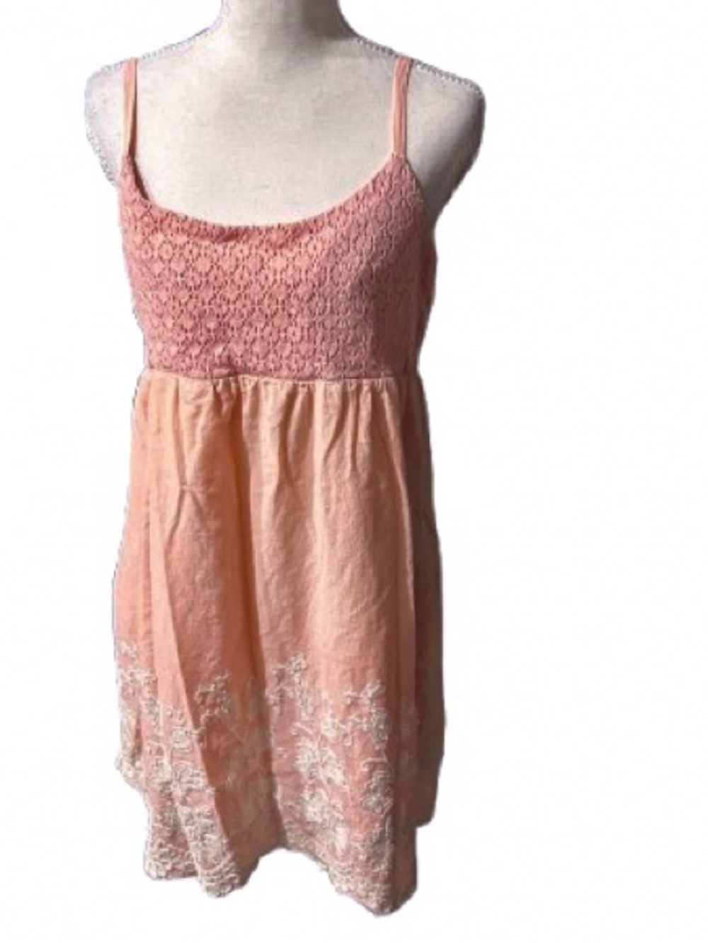 XL Vintage 100% Cotton FUNKY PEOPLE Embroidered Pink Boho Floral Dress y2K